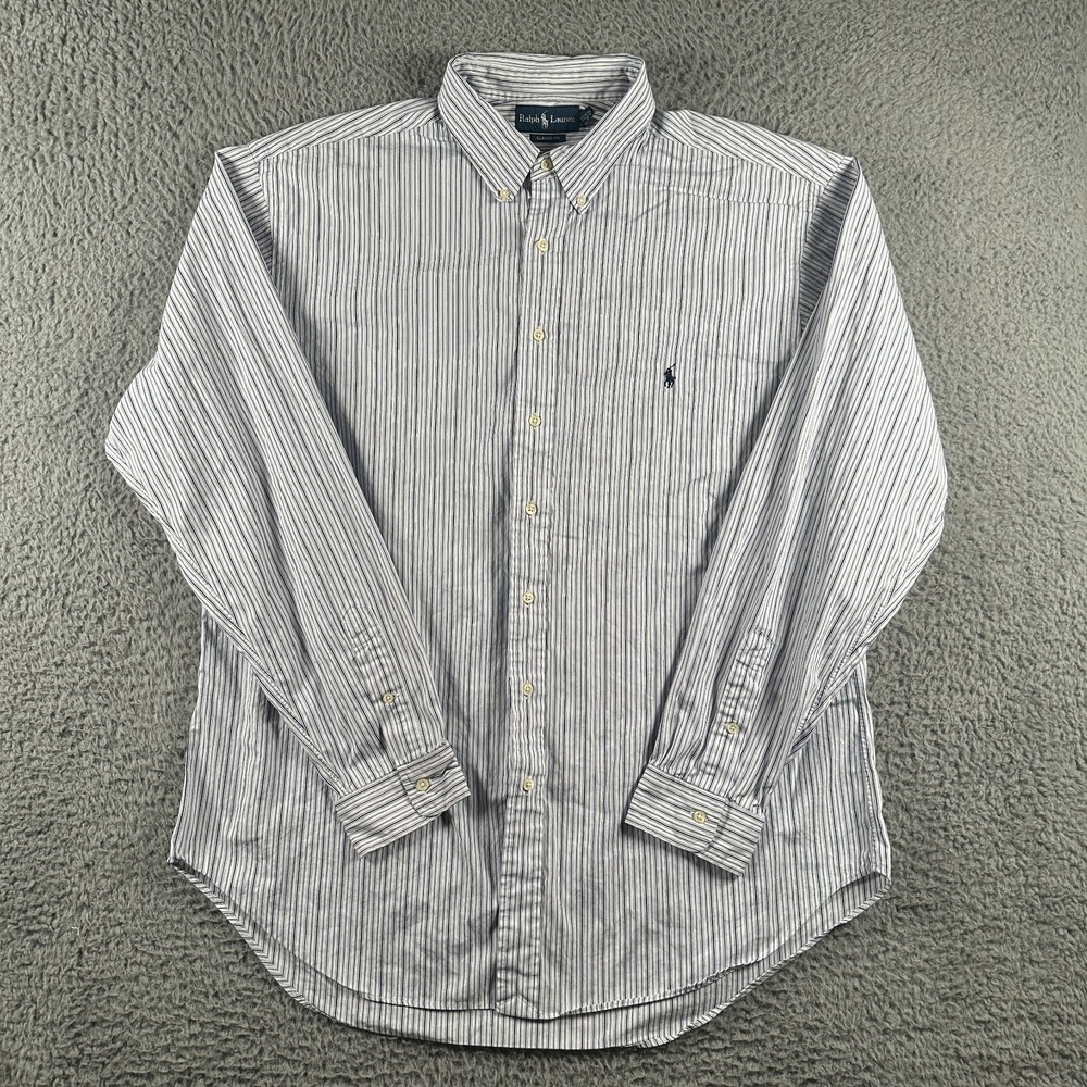 Ralph Lauren Shirt Men's 2XLT Multi Color Striped Button Down Classic Fit Cotton